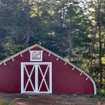 The red and white barn at the Rose of Sharon at Blossom Hill